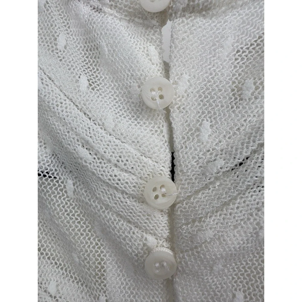 Free People Lace New Romantics Blouse Top Shirt Mesh Sheer Victorian S Small FP - Picture 6 of 9